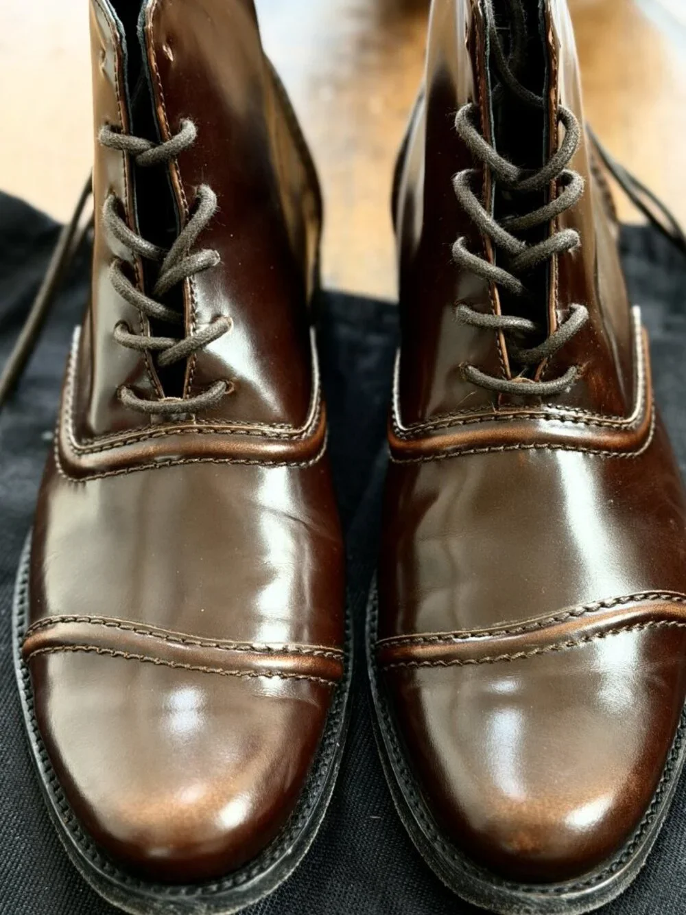 Billy Reid Brown Leather Cap-Toe Boots in Almost New Condition, Size 8 1/2